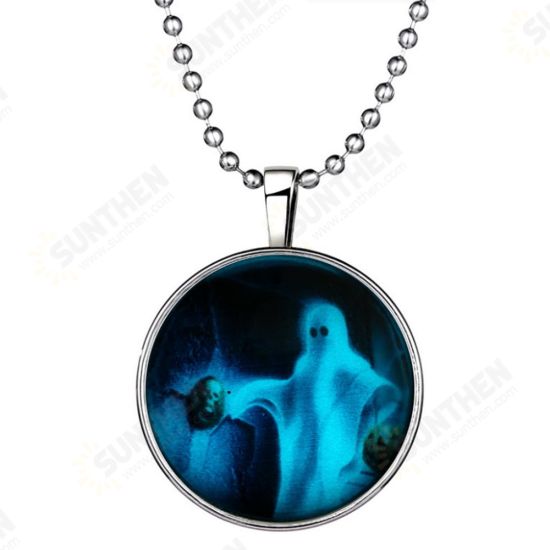 Halloween Jewelry Glowing Black Animal Magic Pendant Stainless Steel Chain Necklace