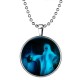 Halloween Jewelry Glowing Black Animal Magic Pendant Stainless Steel Chain Necklace