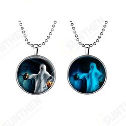 Halloween Jewelry Glowing Black Animal Magic Pendant Stainless Steel Chain Necklace Halloween Jewelry Glowing Black Animal Magic Pendant Stainless Steel Chain Necklace