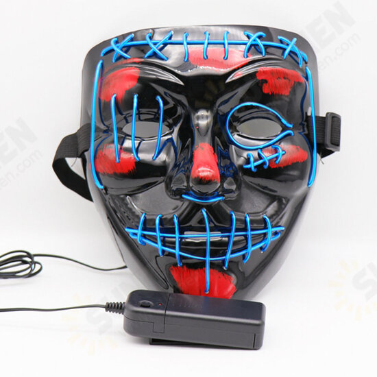 Halloween LED Multicolor Luminous Mask Light Up The Purge Movie Costume Party Mask