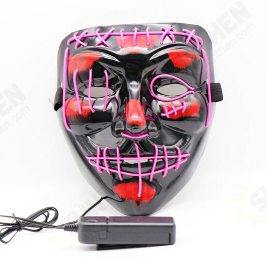 Halloween LED Multicolor Luminous Mask Light Up The Purge Movie Costume Party Mask