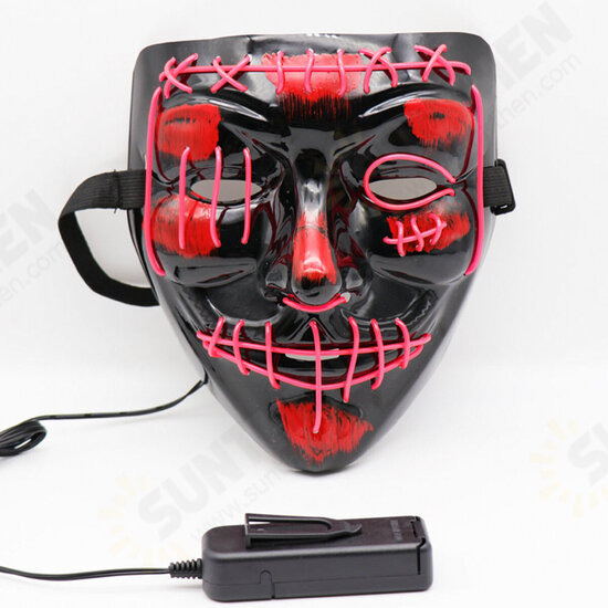 Halloween LED Multicolor Luminous Mask Light Up The Purge Movie Costume Party Mask