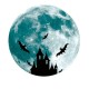 Halloween Moon Bat Glow In Dark Wall Sticker Luminous Removable Party Room Decorations