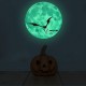 Halloween Moon Bat Glow In Dark Wall Sticker Luminous Removable Party Room Decorations