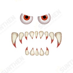 Halloween Scary Monster Face Devil with Eyes Teeth Cutouts Combination Sticker Window Gateway Door Car Sticker Decor Halloween Scary Monster Face Devil with Eyes Teeth Cutouts Combination Sticker Window Gateway Door Car Sticker Decor