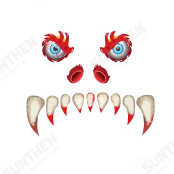 Halloween Scary Monster Face Devil with Eyes Teeth Cutouts Combination Sticker Window Gateway Door Car Sticker Decor Halloween Scary Monster Face Devil with Eyes Teeth Cutouts Combination Sticker Window Gateway Door Car Sticker Decor