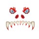 Halloween Scary Monster Face Devil with Eyes Teeth Cutouts Combination Sticker Window Gateway Door Car Sticker Decor