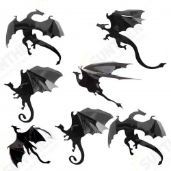 Halloween Spooky 3D Pterosaur Wall Glass Window Wall Sticker Party Decoration 7pcs Halloween Spooky 3D Pterosaur Wall Glass Window Wall Sticker Party Decoration 7pcs