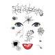 Halloween Tattoo Stickers Scary Halloween Temporary Face Tattoos Terror Wall Sticker Halloween Festival Descoration