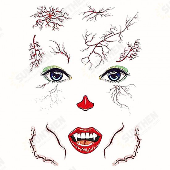 Halloween Tattoo Stickers Scary Halloween Temporary Face Tattoos Terror Wall Sticker Halloween Festival Descoration