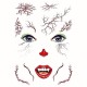 Halloween Tattoo Stickers Scary Halloween Temporary Face Tattoos Terror Wall Sticker Halloween Festival Descoration