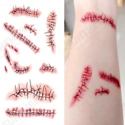 Halloween Temporary Tattoo Sticker Horror Wound Realistic Blood Injury Scar Tattoo Stickers Halloween Temporary Tattoo Sticker Horror Wound Realistic Blood Injury Scar Tattoo Stickers