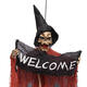 Halloween Tools Scary Welcome Sign Hanging Skeleton Voice Lights Eyes for Halloween Decorations