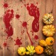 Halloween Wall Sticker Bloody Handprint Footprints Floor Clings Horror Decal Halloween Glass Window Sticker Decaration