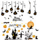 Halloween Waterproof PVC Wall Stickers Gothic Pumpkin Lantern Witch Pattern DIY Home Nursery Kid Room Decoration