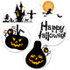 Halloween Waterproof PVC Wall Stickers Gothic Pumpkin Lantern Witch Pattern DIY Home Nursery Kid Room Decoration