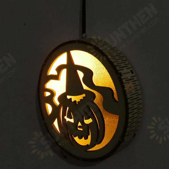 JM01493 Pumpkin Wooden LED Light Halloween Decorations Wall Lamp For Festive Party