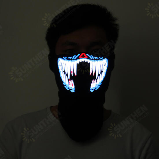 LED Rave Party Face Mask Equalizer Flashing by Music Luminous Cosplay Dance