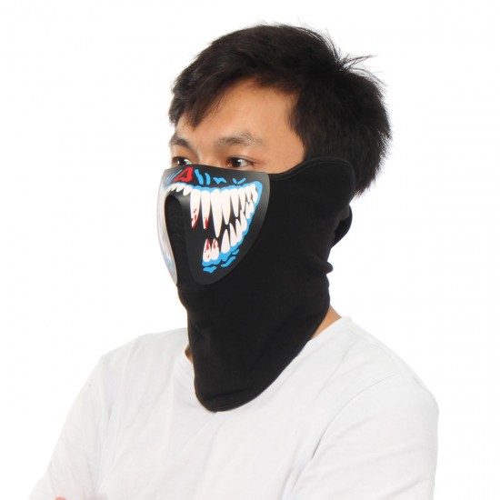 LED Rave Party Face Mask Equalizer Flashing by Music Luminous Cosplay Dance