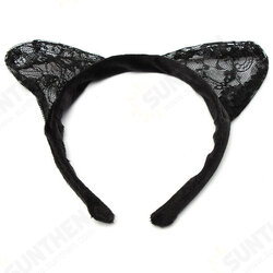 Lace Cat Ears Hair Band Party Cosplay Masquerade Headbrand Lace Cat Ears Hair Band Party Cosplay Masquerade Headbrand