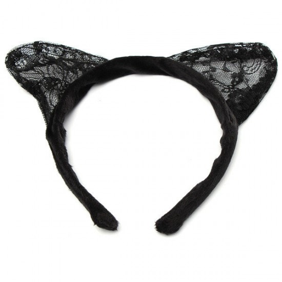 Lace Cat Ears Hair Band Party Cosplay Masquerade Headbrand