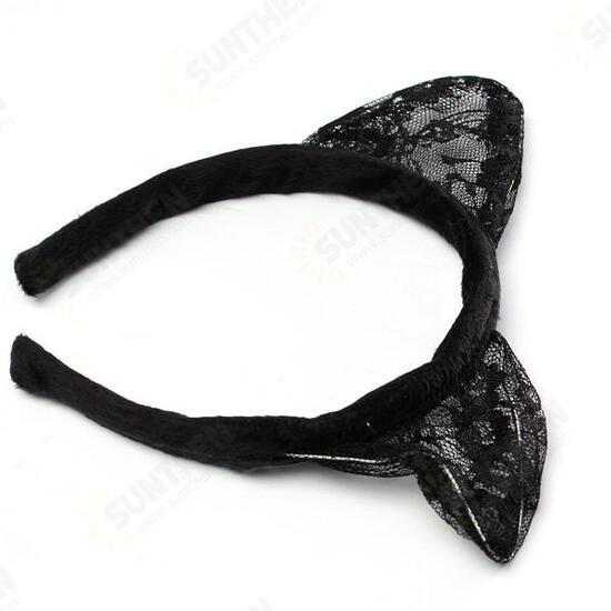 Lace Cat Ears Hair Band Party Cosplay Masquerade Headbrand