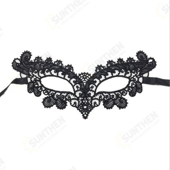 Lace Women Eye Face Mask Masquerade Party Ball Prom Halloween Costume Party Masks Eye Face Mask - Black