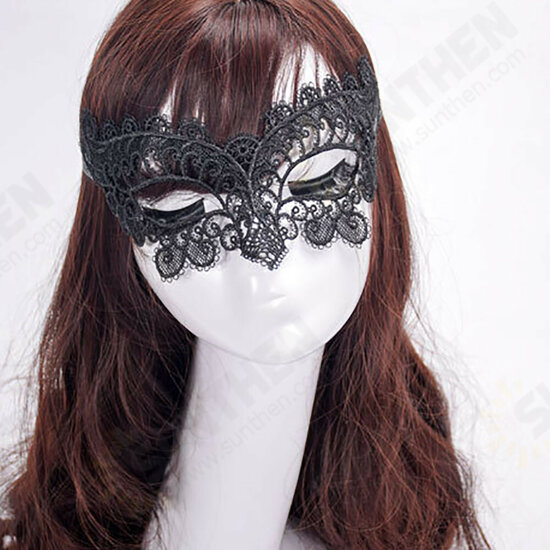 Lace Women Eye Face Mask Masquerade Party Ball Prom Halloween Costume Party Masks Eye Face Mask - Black