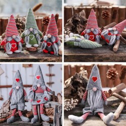 Non-Woven Hat With Heart Handmade Gnome Santa Christmas Figurines Ornament Holiday Table Decorations Festive Present Non-Woven Hat With Heart Handmade Gnome Santa Christmas Figurines Ornament Holiday Table Decorations Festive Present