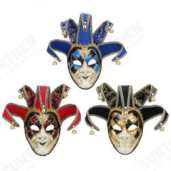 Red Black Blue Clown Mask Halloween European American Atmosphere Dress Mask Red Black Blue Clown Mask Halloween European American Atmosphere Dress Mask