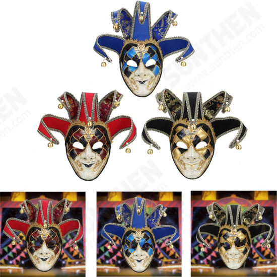 Red Black Blue Clown Mask Halloween European American Atmosphere Dress Mask