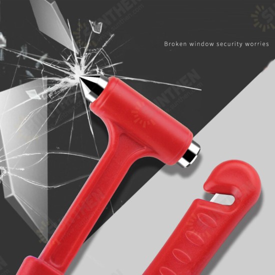 Long Handle Solid 2-in-1 Safety Hammer Mini Multi-function Fire Rescue Emergency Window Breaker Escape Hammer