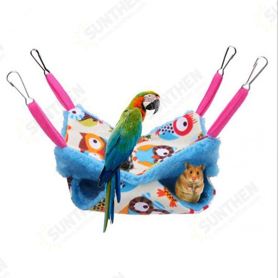 Pet Hamster Birds Hammock Double Layer Squirrel Hanging Bed House Cute Mezzanine Hanging Bed