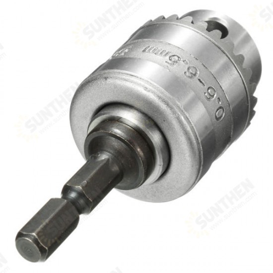 0.6-6mm Drill Chuck Driver Converter 3/8 Inch 24UNF With 1/4 Inch Hex Shank Adaptor