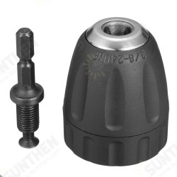 0.8-10mm Keyless Drill Chuck Converter 3/8 Inch 24UNF with 1/4 Inch Hex Shank SDS Adapter 0.8-10mm Keyless Drill Chuck Converter 3/8 Inch 24UNF with 1/4 Inch Hex Shank SDS Adapter