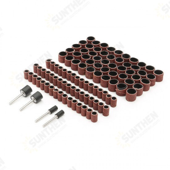 100pcs 1/4 1/2 Inch Sanding Sandpaper Sleeves with 4 Mandrels for Dremel Rotary Tool 100pcs 1/4 1/2 Inch Sanding Sandpaper Sleeves with 4 Mandrels for Dremel Rotary Tool