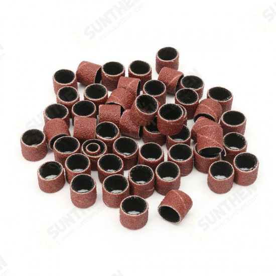 100pcs 1/4 1/2 Inch Sanding Sandpaper Sleeves with 4 Mandrels for Dremel Rotary Tool