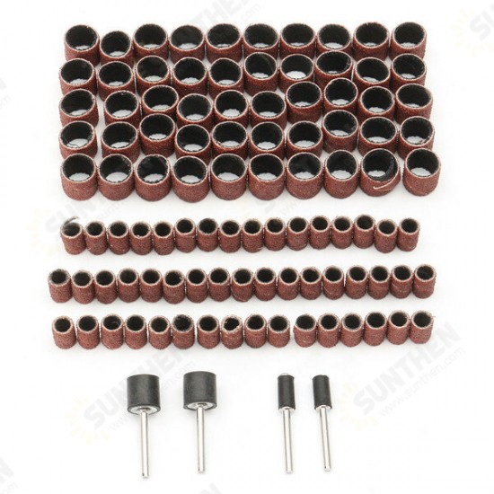 100pcs 1/4 1/2 Inch Sanding Sandpaper Sleeves with 4 Mandrels for Dremel Rotary Tool 100pcs 1/4 1/2 Inch Sanding Sandpaper Sleeves with 4 Mandrels for Dremel Rotary Tool