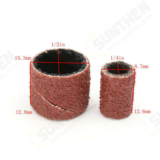 100pcs 1/4 1/2 Inch Sanding Sandpaper Sleeves with 4 Mandrels for Dremel Rotary Tool