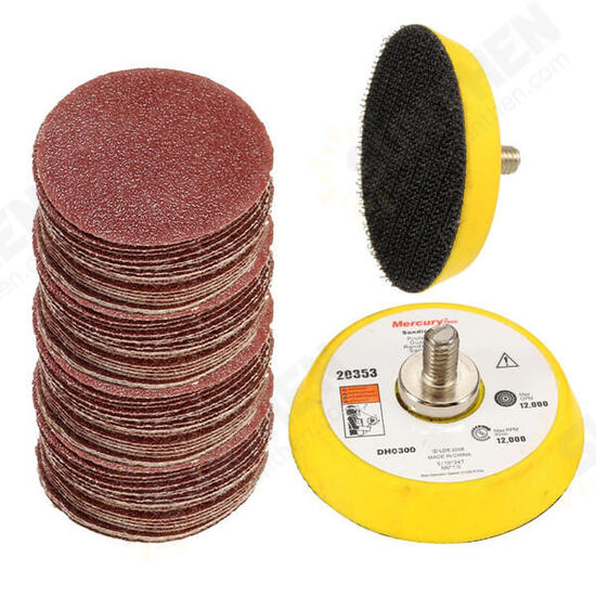 100pcs 2 Inch Sander Paper Sanding pad Polishing pad with M6 Backer Plate