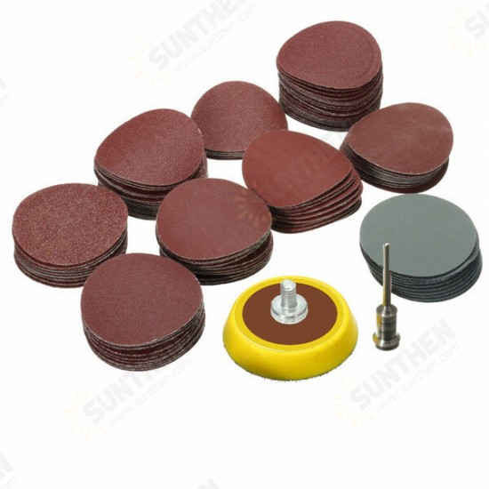 100pcs 25mm 80-5000 Grit Sanding Paper with 1/8 Inch Sanding Pad Sandpaper