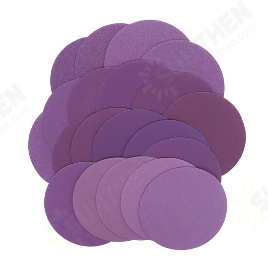 100pcs 4 Inch 100mm 80 Grit Purple Sanding Disc Waterproof Hook Loop Sandpaper for Metal Wood Car Furniture Polishing