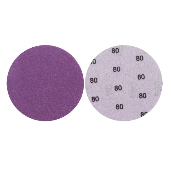 100pcs 4 Inch 100mm 80 Grit Purple Sanding Disc Waterproof Hook Loop Sandpaper for Metal Wood Car Furniture Polishing