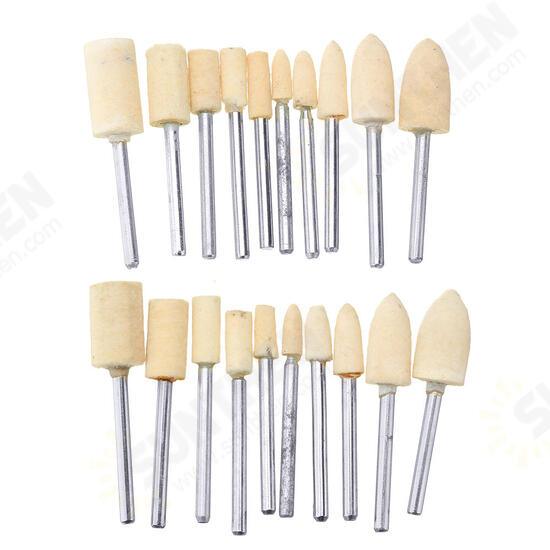 100pcs 5 Different Assorted Mounted Point Stone Rubber Grinding Head Polishing Wheel Wool Felt Dremel Drill Rotary Tool