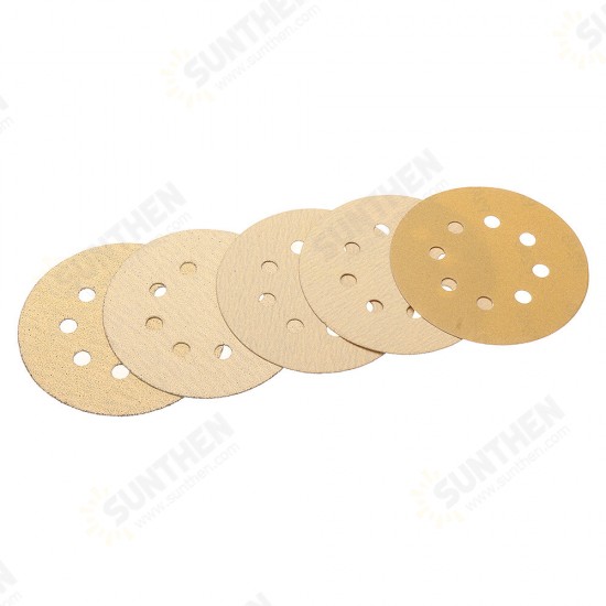 100pcs 5 Inch 60/80/120/150/240 Grit Sanding Discs 125mm 8 Holes Sandpaper Sanding Polishing Pad