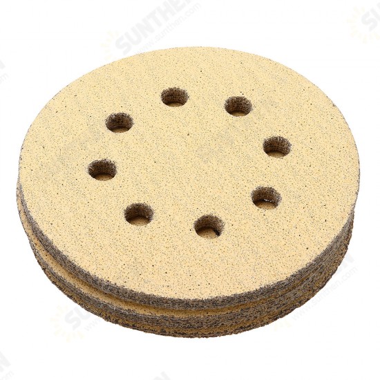 100pcs 5 Inch 60/80/120/150/240 Grit Sanding Discs 125mm 8 Holes Sandpaper Sanding Polishing Pad