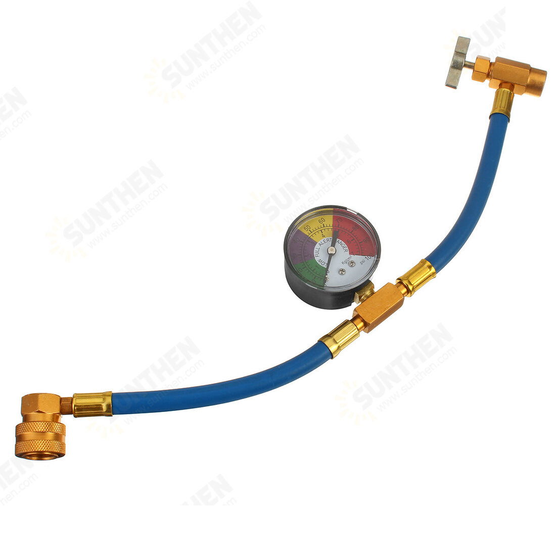 100psi Air Conditioning Recharge Hose with Pressure Gauge AC R134A 1/2