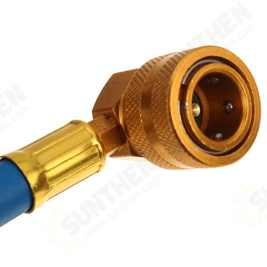 100psi Air Conditioning Recharge Hose with Pressure Gauge AC R134A 1/2 Inch Refrigerant Recharge Measur Hose Gauge