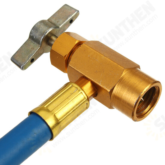 100psi Air Conditioning Recharge Hose with Pressure Gauge AC R134A 1/2 Inch Refrigerant Recharge Measur Hose Gauge