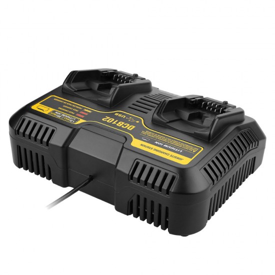 10.8V-20V DCB102 Dual Rechargeable Power Tool Battery Charger For Dewalt